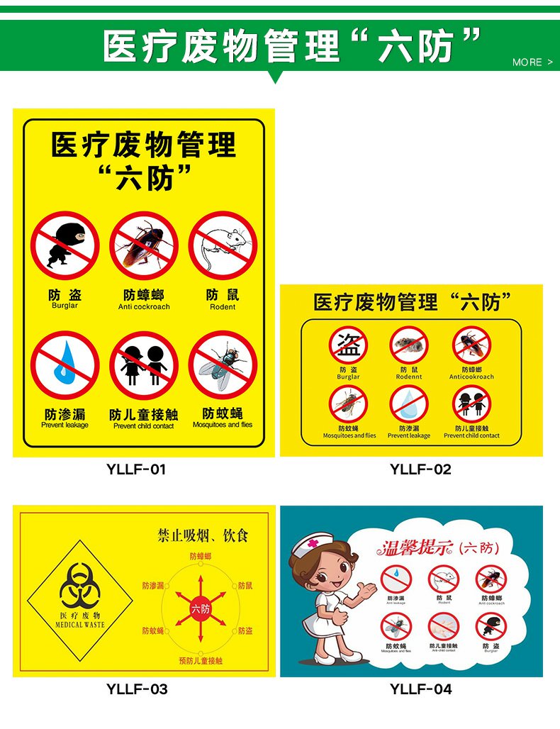 损伤性废物医疗废物病理性药物性化学性感染垃圾警示标示贴危险暂存间