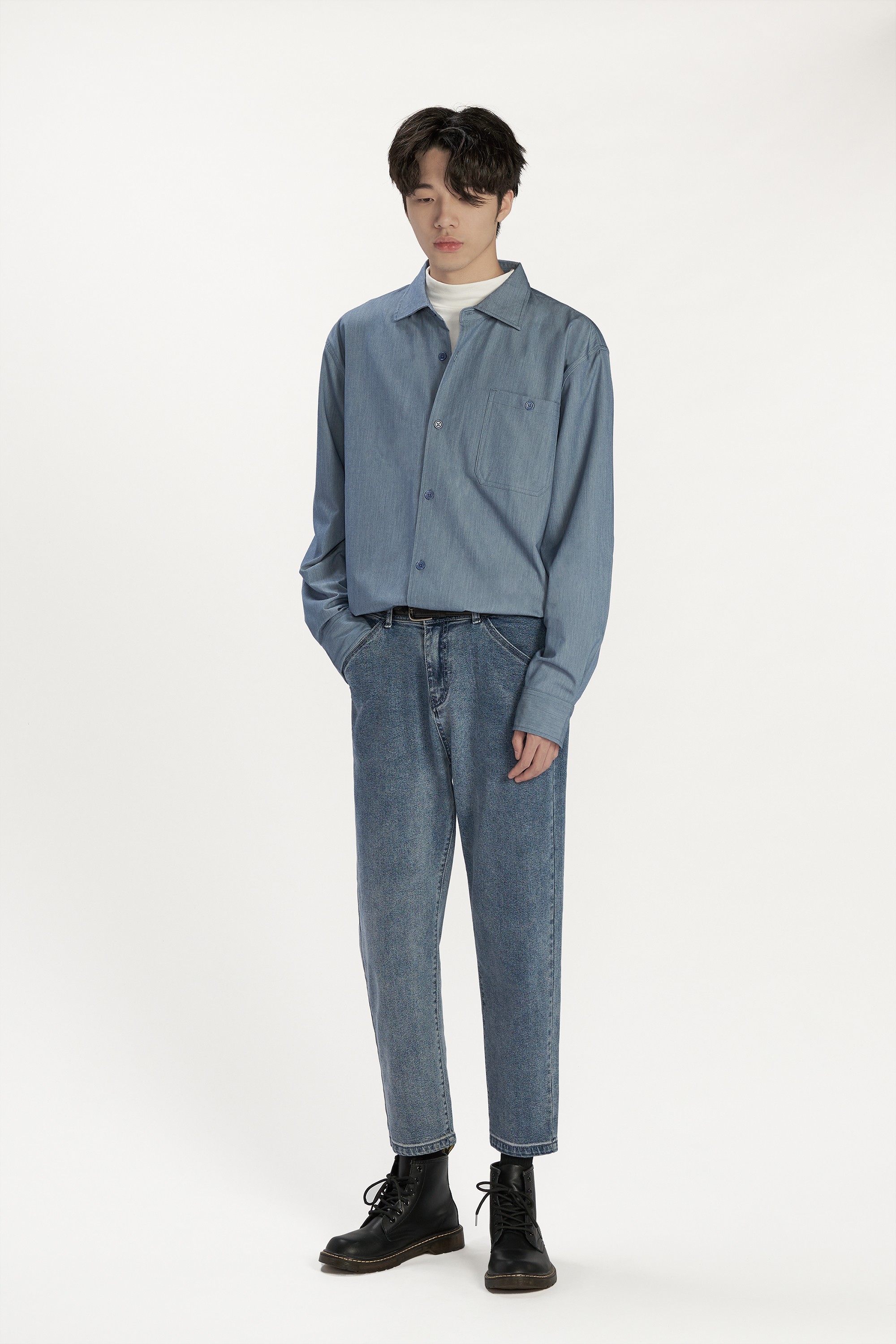 桂花瓣 libertykostume日系复古男装莫兰迪色宽松休闲情侣日系纯净色