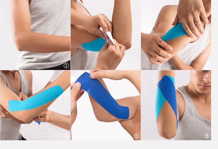 5cm肌内效贴布胶布弹性运动绷带肌肉拉伤肌肉贴肌贴胶带蓝色50cm5m1卷