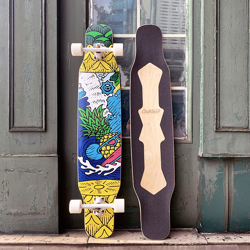 chilltown焦糖长板板舞板男女生初学者刷街代步新手喵板滑板lain现货