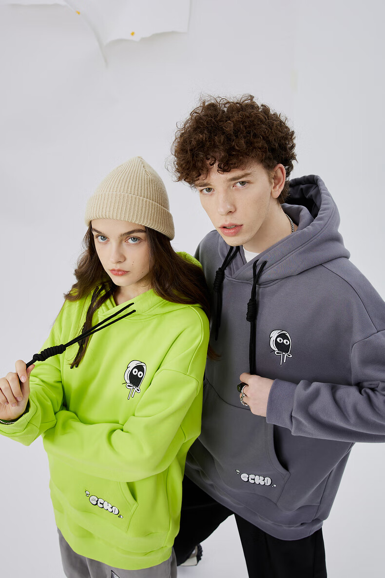 ecko犀牛刺绣连帽卫衣男潮牌2021冬季新款时尚个性假两件卫衣男女同款