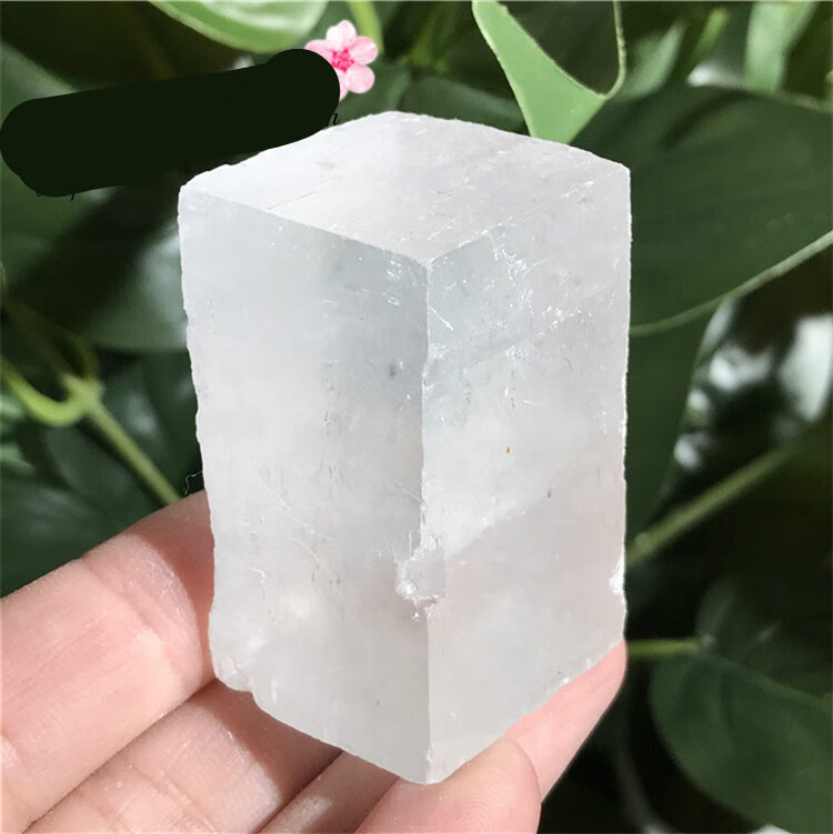 冰洲石天然白方解石矿石冰洲石标本原石 白色立体矿物晶体奇石 一物一