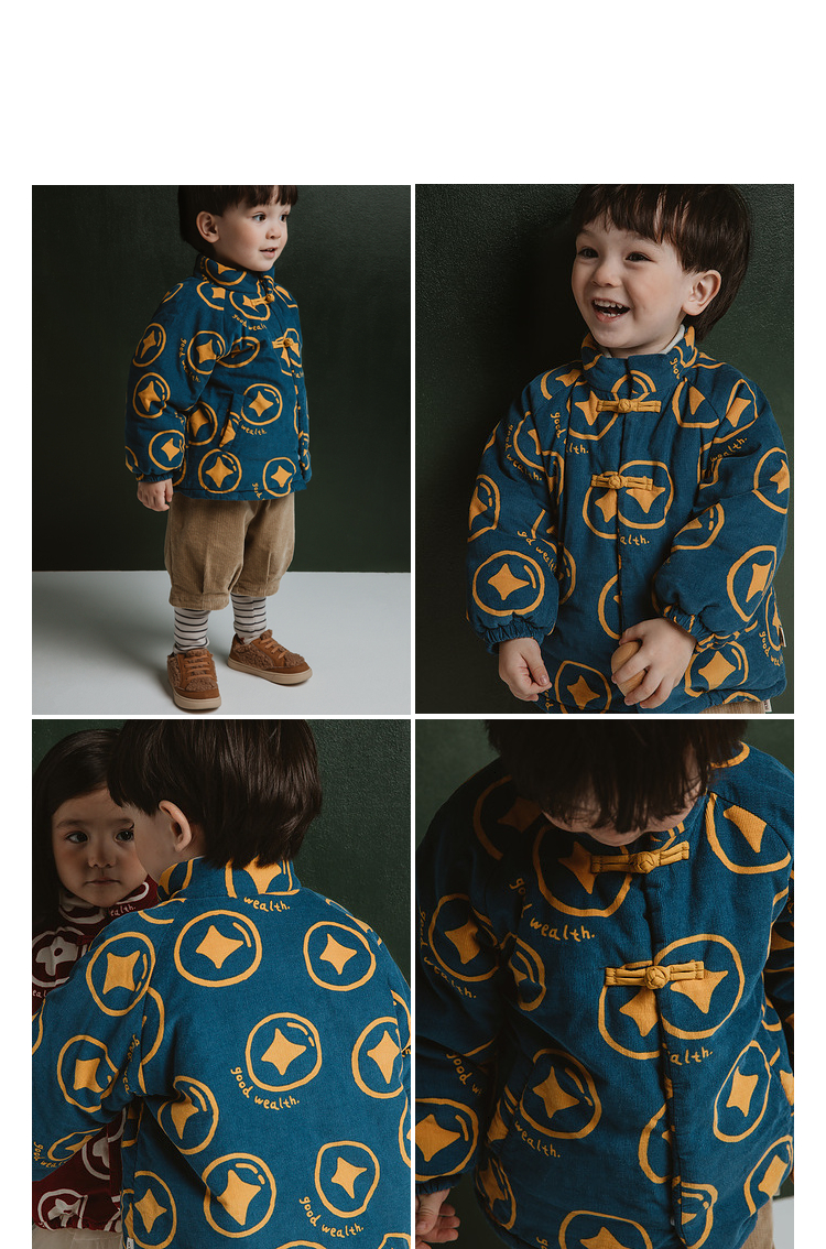 papa爬爬冬儿童外套婴儿衣服男女宝宝细灯芯绒棉服婴儿外出保暖厚款