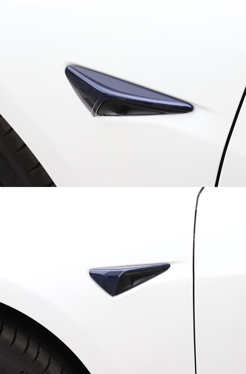 特斯拉配件model3y叶子板摄像头装饰罩保护盖改装配件21款model3y哑光