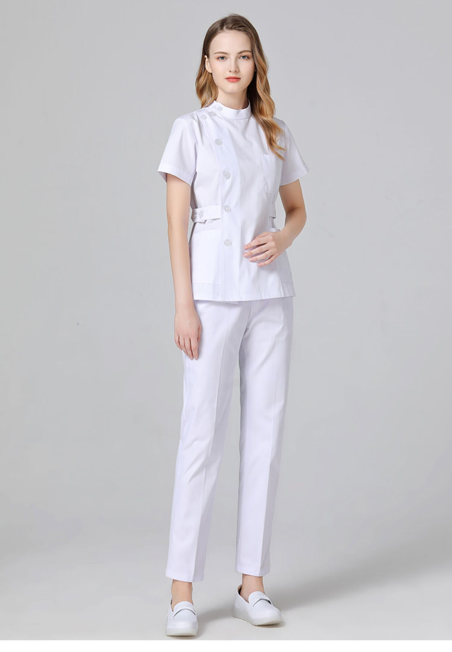 系存护士服女套装长袖夏季短袖圆领分体薄医生牙医牙科口腔工作服
