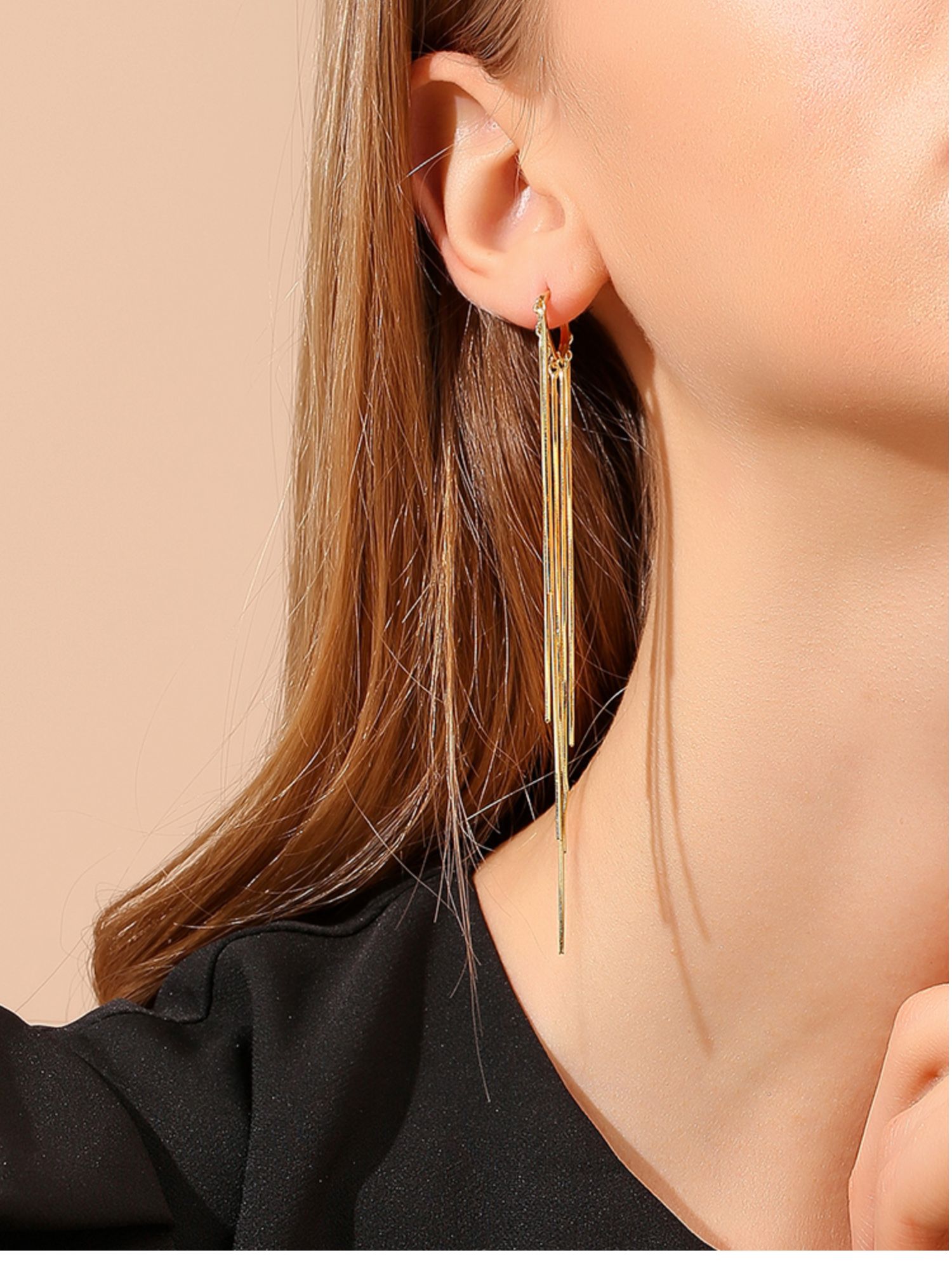 dayilai韩国气质高级感轻奢显脸瘦大气耳环女耳线网红夏季款长款流苏