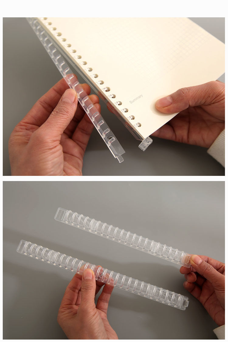 多孔圆孔线圈装订条塑料夹a5b5活页夹26孔20孔活页笔记本可拆卸扣a5