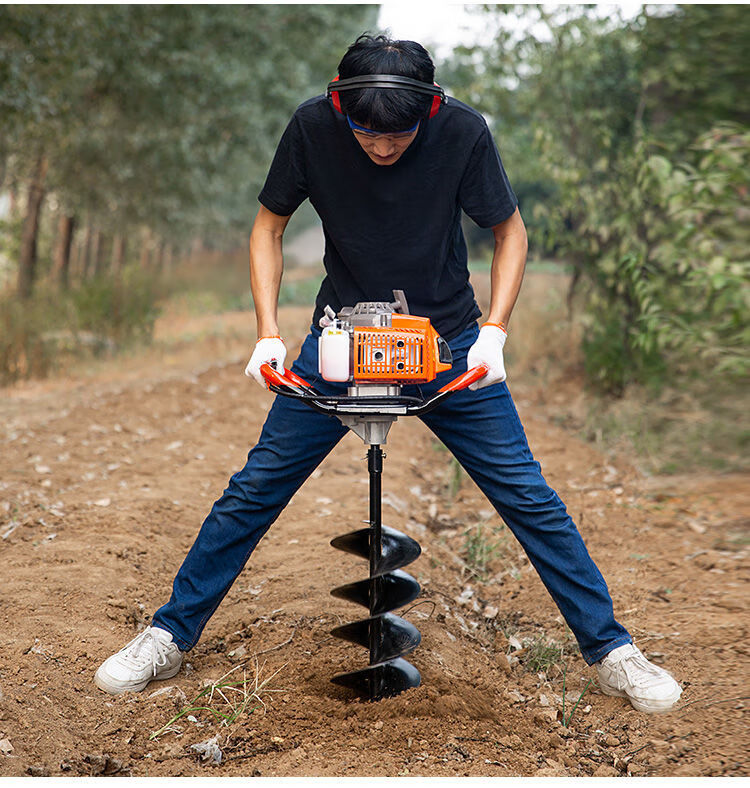 地钻挖坑钻头通用合金锰钢钨钢耐磨螺旋钻杆钻土机打孔机冰打洞机6