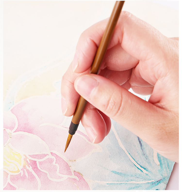 诺诗诺工笔画勾线笔毛笔叶筋笔瘦金体专用国画笔鼠须狼毫紫毫花枝俏