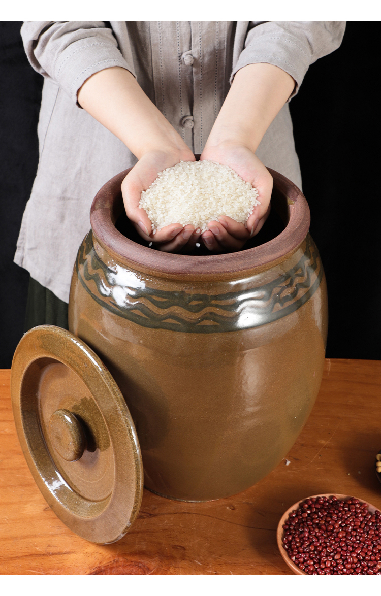 家用腌肉缸腌肉坛子带盖腌菜缸酸咸菜罐老式装猪油陶瓷土罐子容器