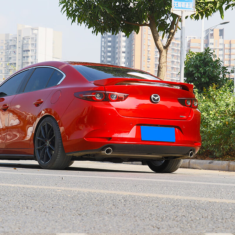 昂克赛拉尾翼改装2021款马自达昂科塞拉axela三厢免打孔定风翼极夜黑