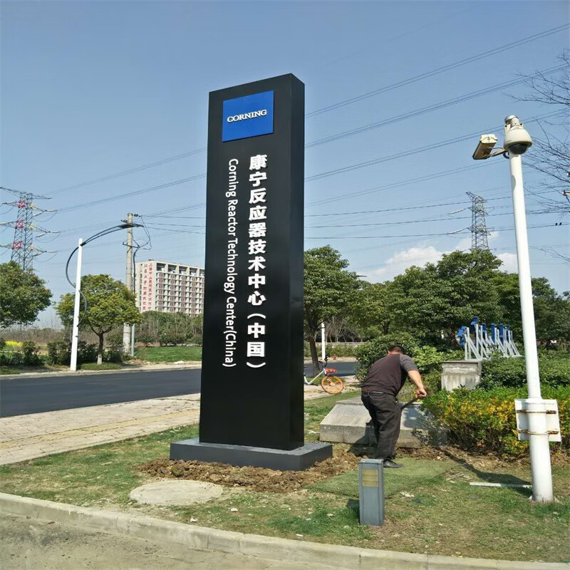 不锈钢户外立式导向牌停车场导视牌指引牌花草牌精神堡垒定制门头