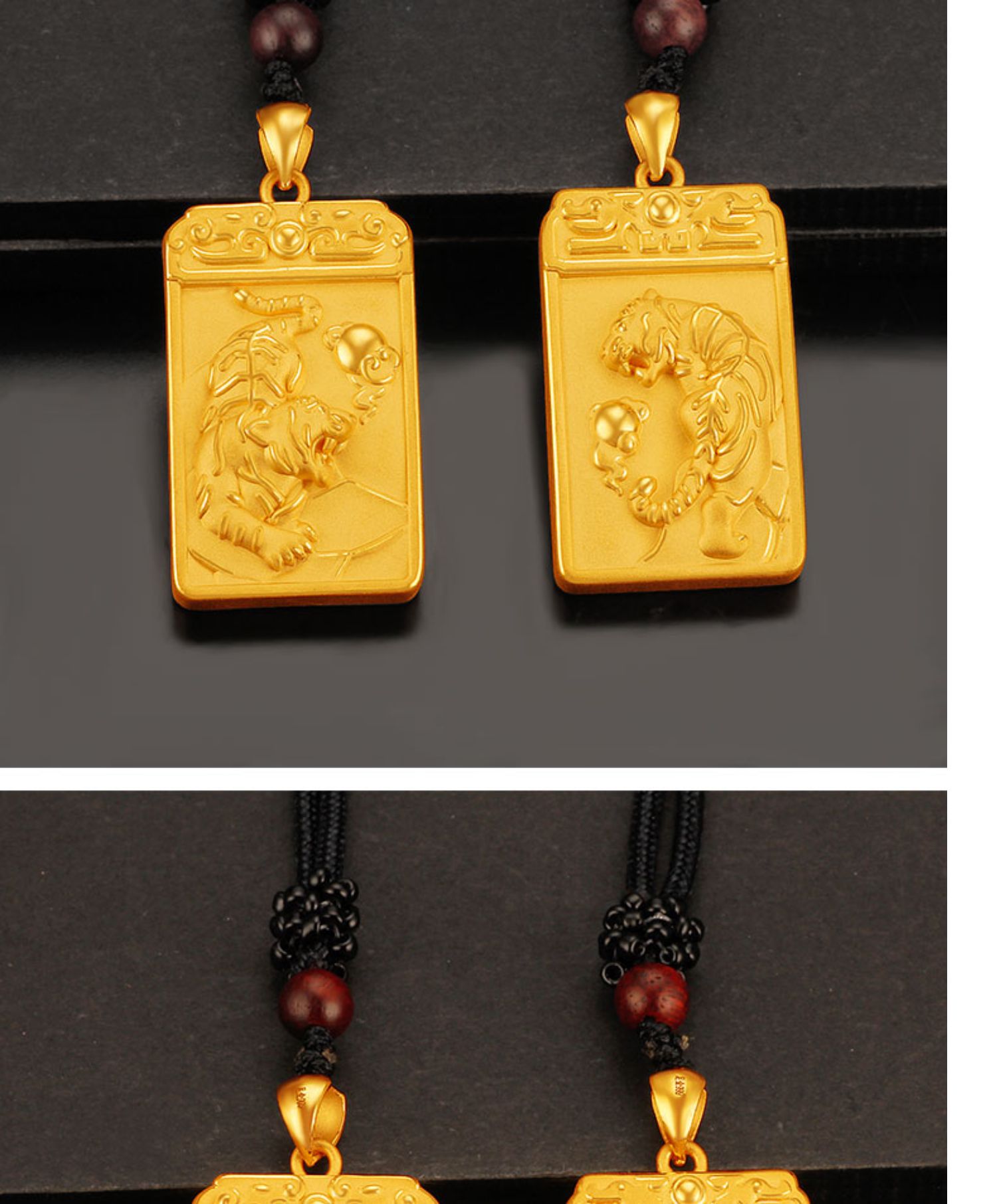 寻珍爱 黄金老虎吊坠999足金生肖虎项链男虎年本命年属相虎黄金挂坠