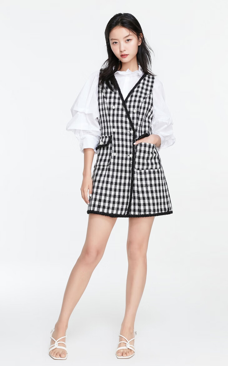 only2021春季新款气质减龄小香风洋气收腰连衣裙女121107125 c41 传统