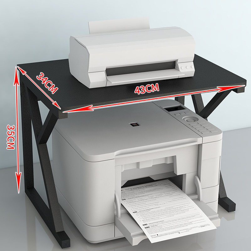 上针式收纳的架子多落地桌子支架电脑桌面打印机架圆角黑架小y型黑色