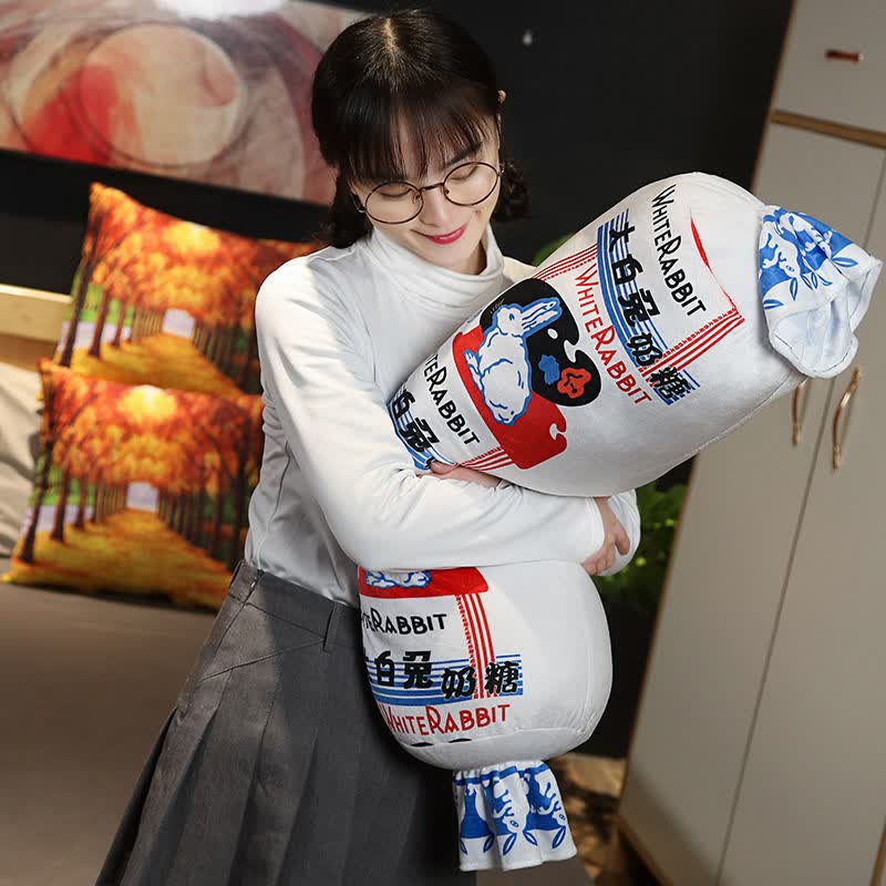床上毛绒玩具条枕可拆洗公仔可爱懒人睡觉女孩生日礼物大白兔奶糖50cm