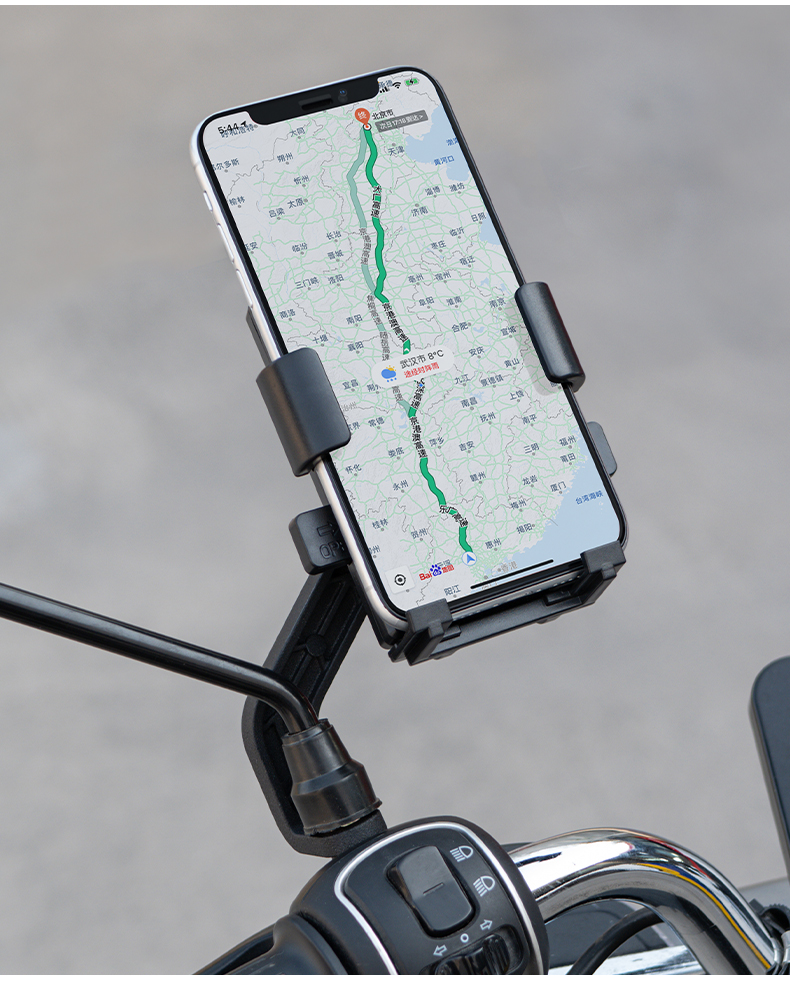 电动车手机机支架自行车摩托车导航支架外卖骑手专用手机导航架自动锁