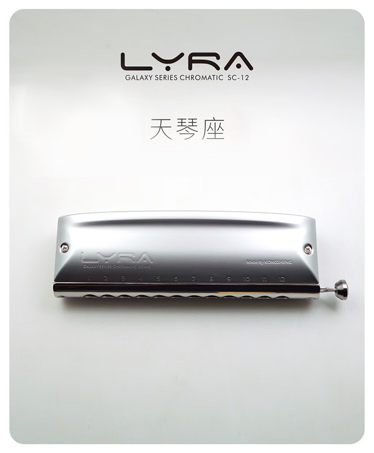 孔声天琴座半音阶口琴12孔lyra金属琴格新手初学入门练习专业演奏级 c