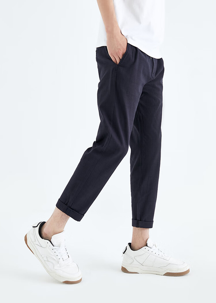 jackjones杰克琼斯秋季商务休闲格纹含棉九分休闲裤男221114103 e38