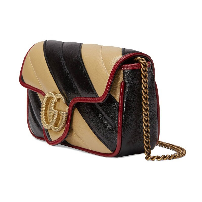 gucci古驰女包双gmarmont迷你包拼接链条包斜挎包单肩包5749695749690