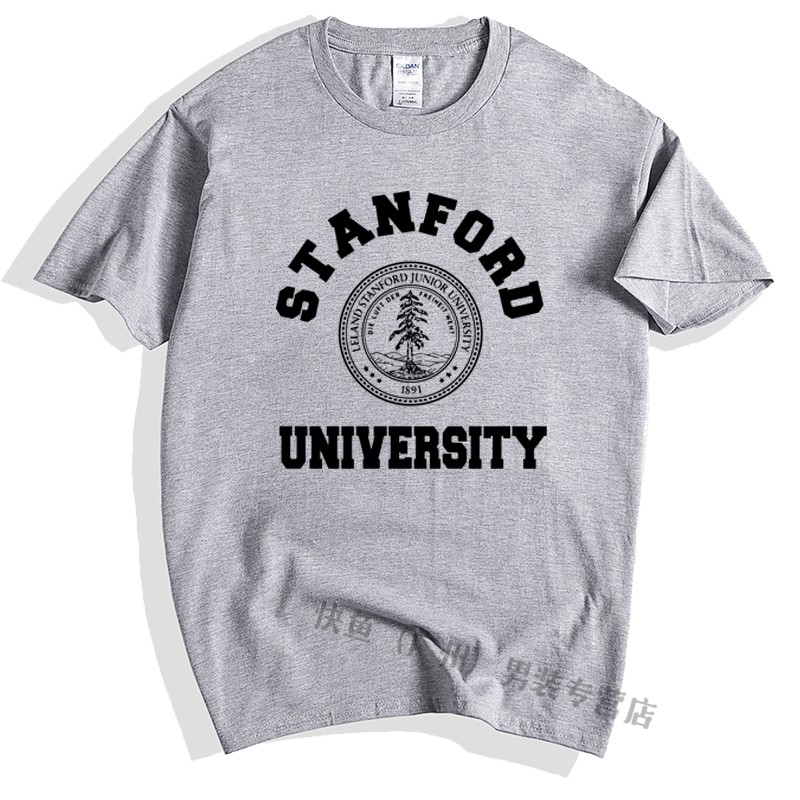 美国斯坦福大学纪念文化衫t恤圆领短袖校服班服情侣定制 白色4 s
