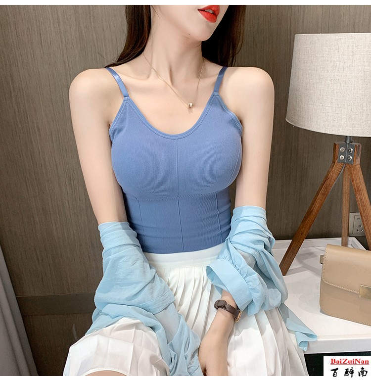 百醉南小个子辣妹女生穿搭热天衣服中学生初中高中生美背吊带背心女