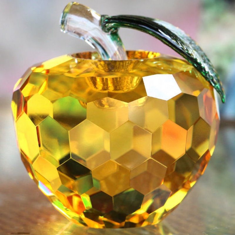 水晶苹果生日礼物平安果教师节礼品工艺品摆件创意家居装饰品 紫色