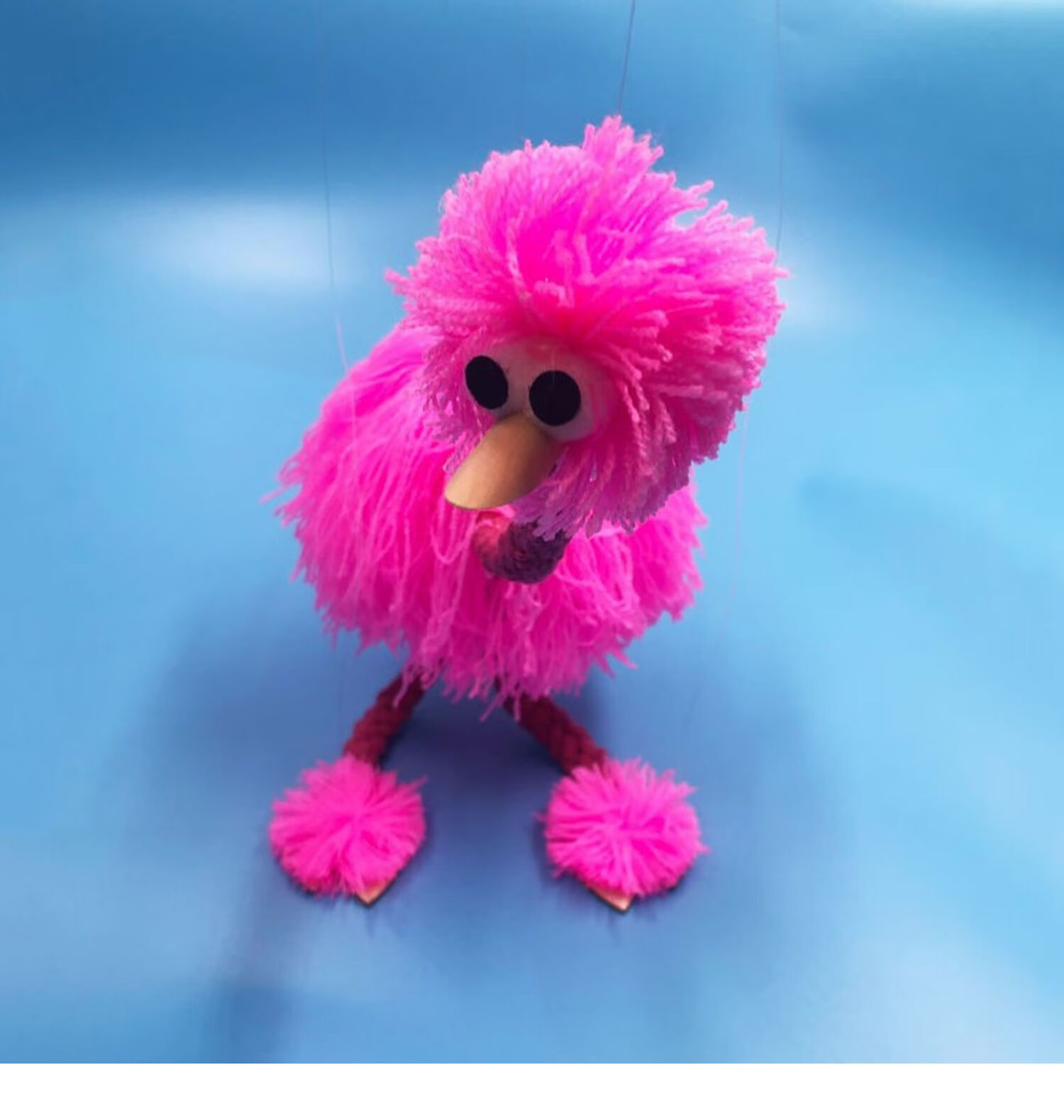 60提线木偶鸵鸟搞笑创意拉线木偶娃娃新奇特玩具提线玩偶礼品玫红色