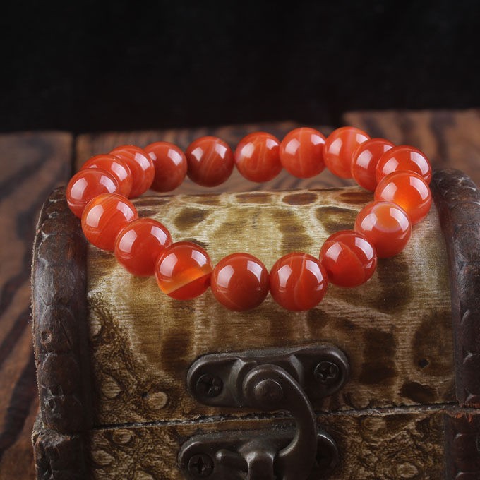 糯种5a红蚕石手链财源动力石姻缘情侣夫妻感情12毫米