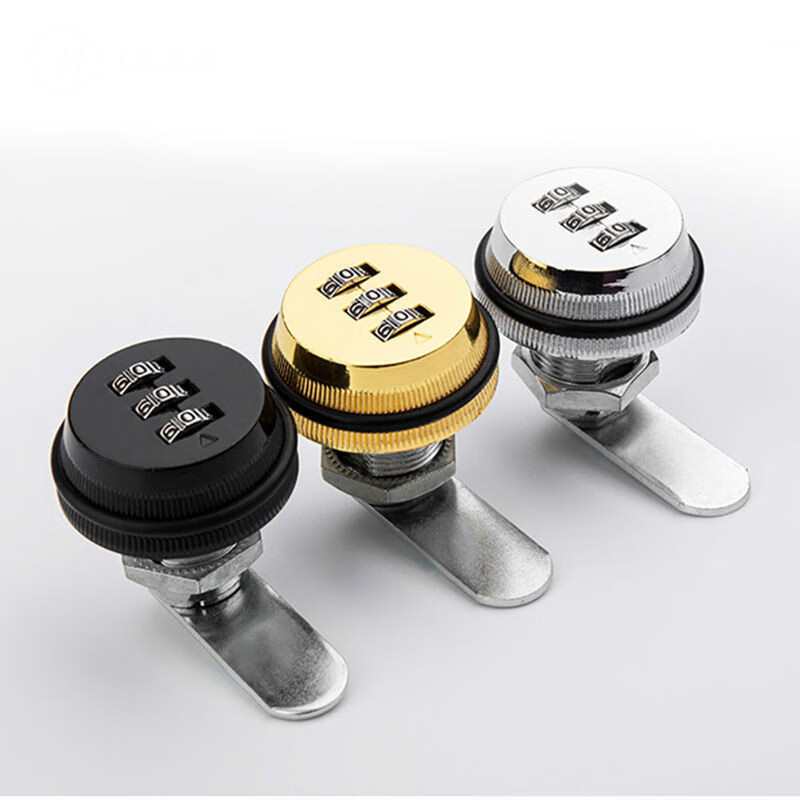 锁柜门锁办公室安全锁转轮密码柜子锁家具锁银色锁芯20mm适用512mm