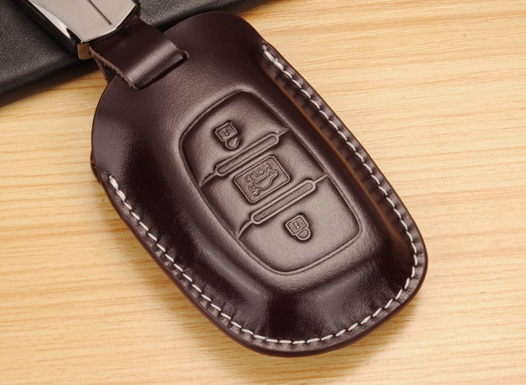 适用于现代老款名图领动钥匙套真皮1516朗动13款ix35智能钥匙包黑色尾