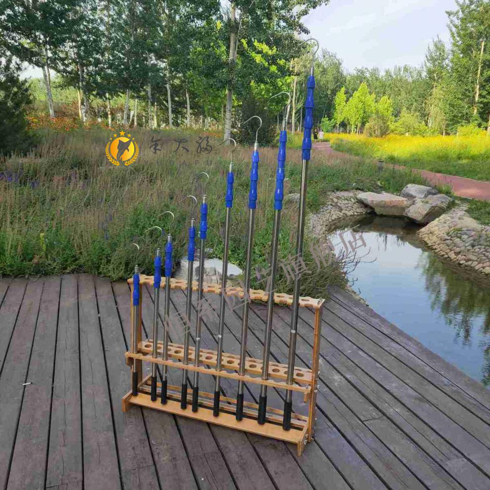 鸟杆多功能不锈钢伸缩杆花摘果杆手柄绝缘加粗抄网杆定制恒系德式防爆