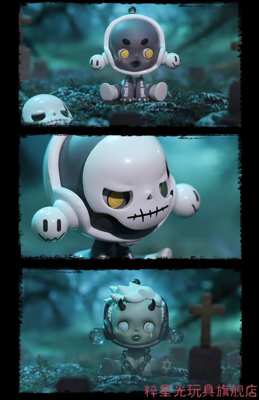 新款现货 skullpanda密林古堡系列盲盒娃娃隐藏 黑管家 确认款拆盒不