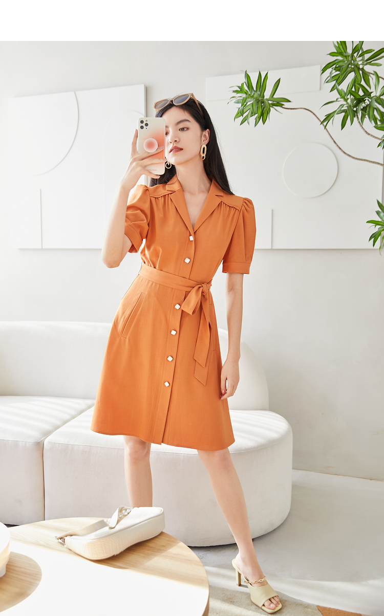 裙子气质女 中长款连衣裙 甜瓜桔 160/84a/m姓名:范龄兮 身高:173cm