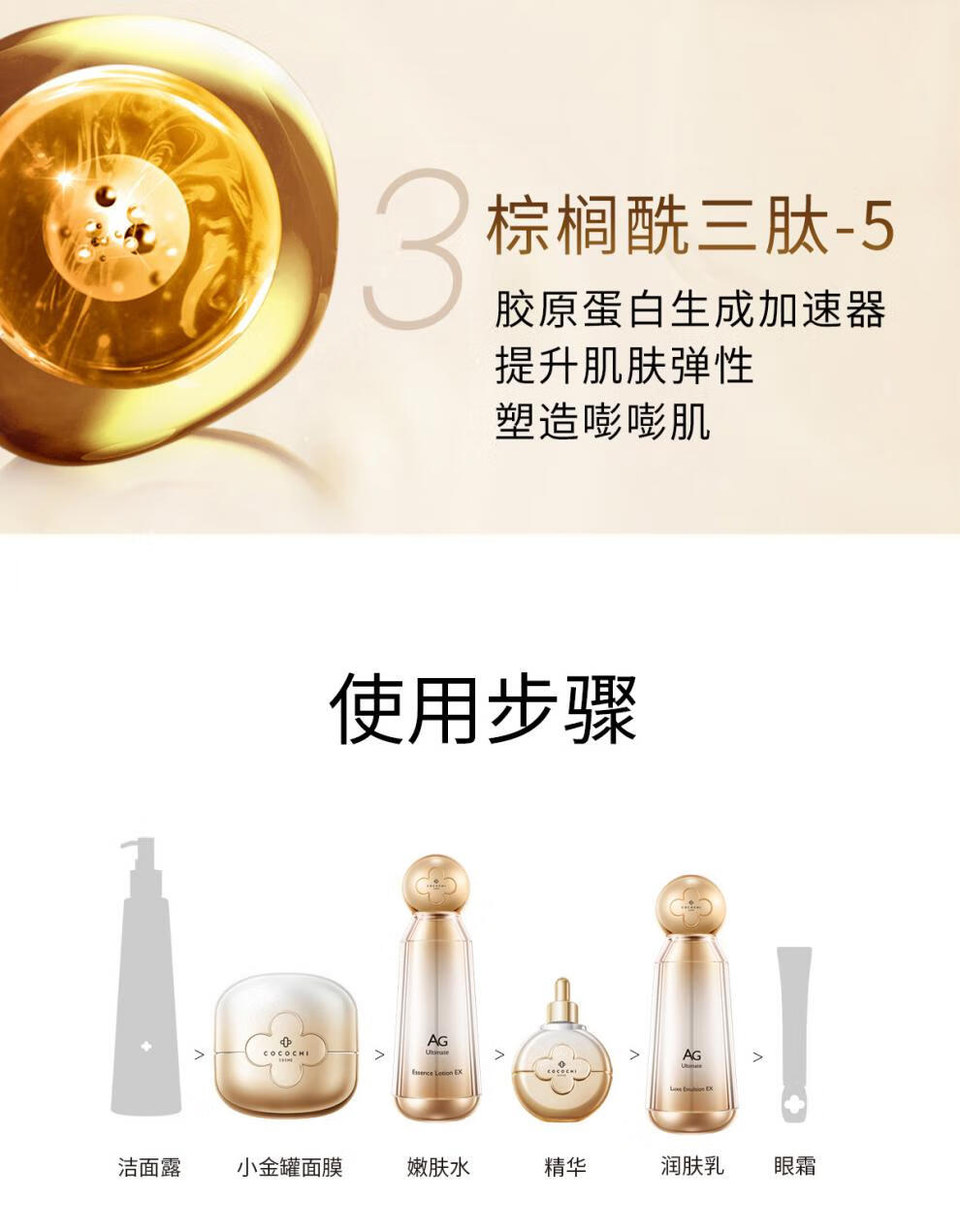 COCOCHICOSME日本进口AG抗糖小金罐面膜去黄提亮补水保湿 抗糖水乳护肤套装 美妆头箍发饰