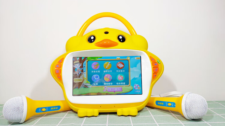 儿童早教机大黄鸭视频点读机触屏智能学习机宝宝卡拉ok玩具定制款黄色