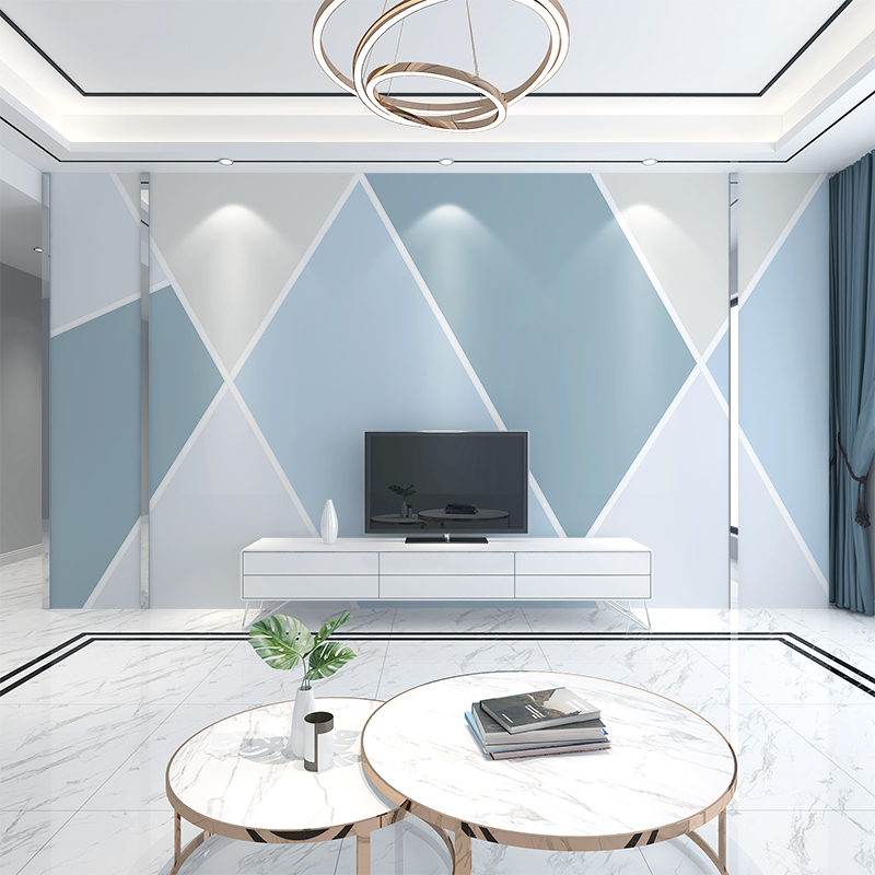 九仕丹顿2021年新款墙布北欧式风格壁画几何3d墙纸简约现代电视背景墙