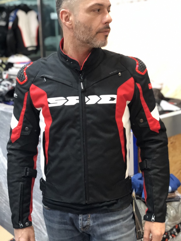 spidi摩托车骑行服机车赛车衣服防摔防水四季城市骑行服 黑白 xl