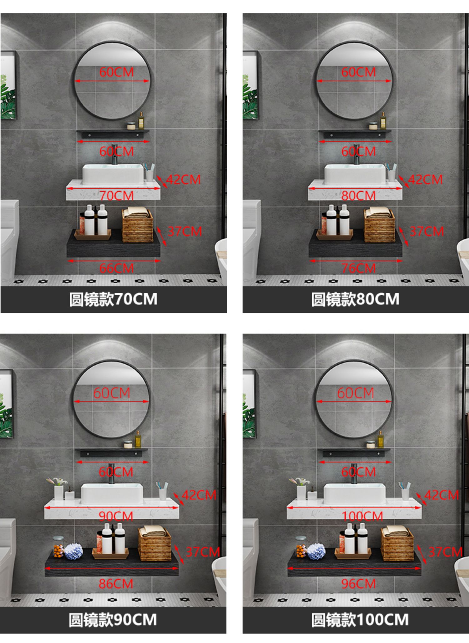 现代简约大理石洗手盆卫生间洗漱台北欧小户型浴室柜组合洗脸池盆