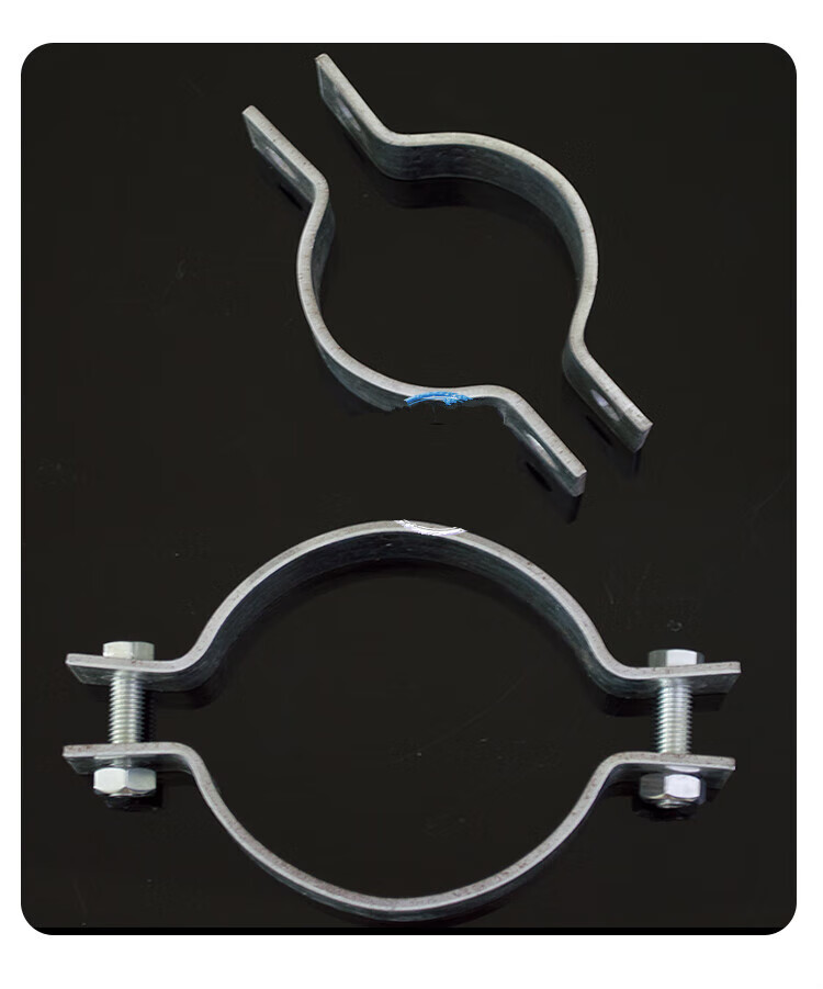 定制扁铁钢带电线杆抱箍镀锌双面固定器水泥杆灯杆钢管柱子管卡子大号