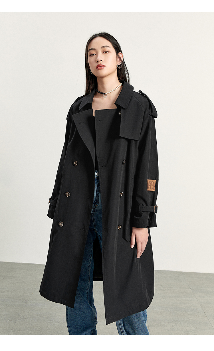 太平鸟风衣女中长款2021春秋新款英伦风小个子今年流行风衣外套女