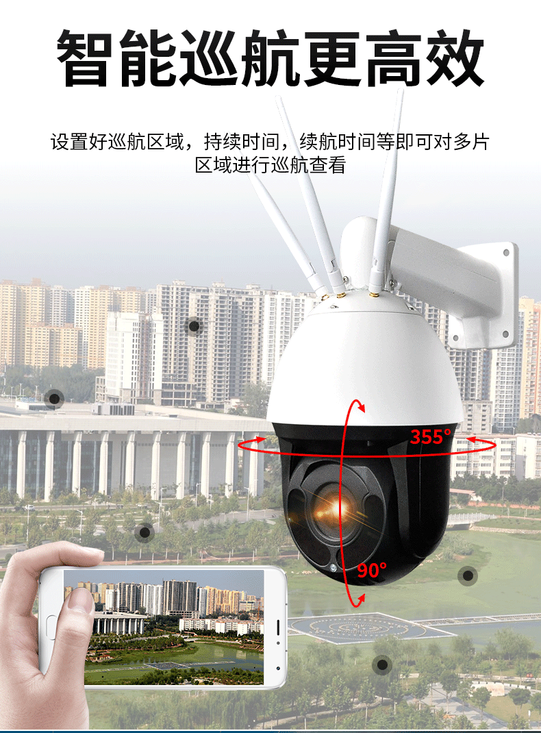 ai人体自动跟踪无需网络4g监控摄像头追踪wif手机远程360度无死角4g