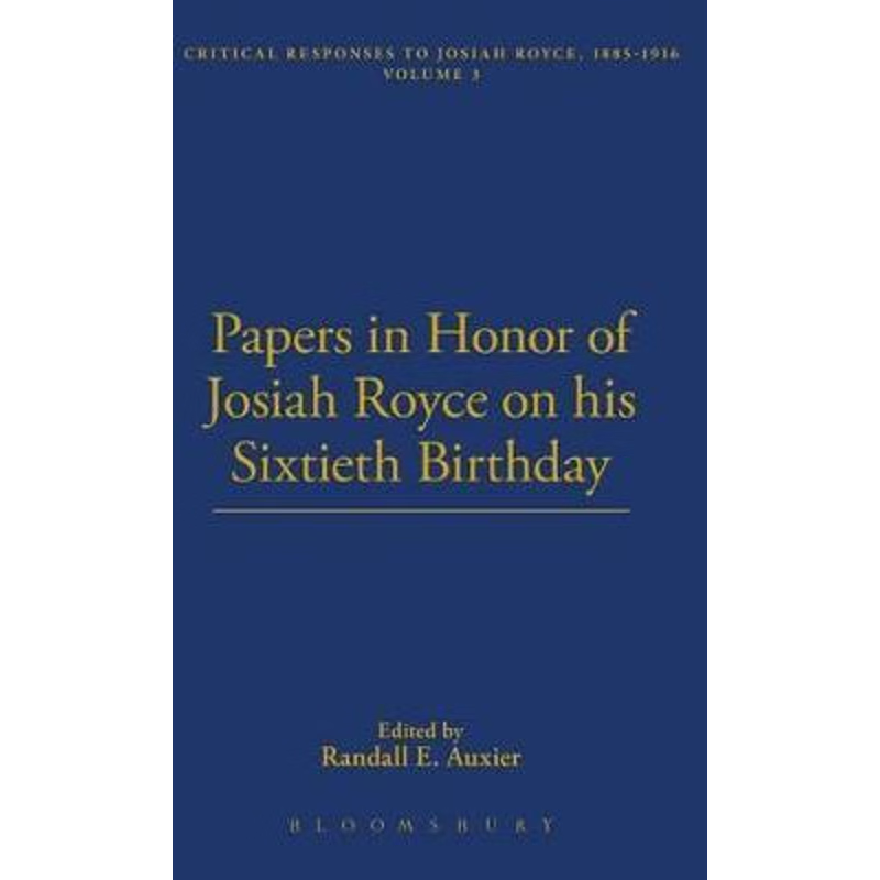 按需印刷Papers in Honor of Josiah Royce[9781843716044]