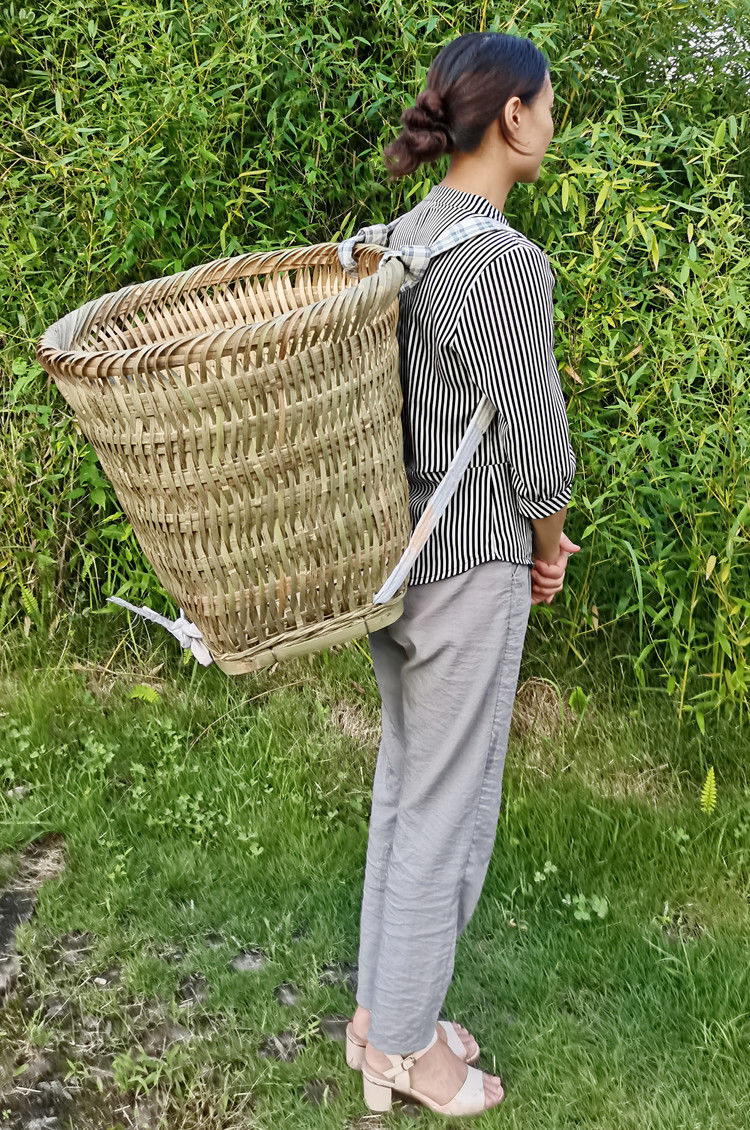 竹编背篓大号纯手工背篼背筐家用运输采摘农场采蘑菇四川成人道具有孔