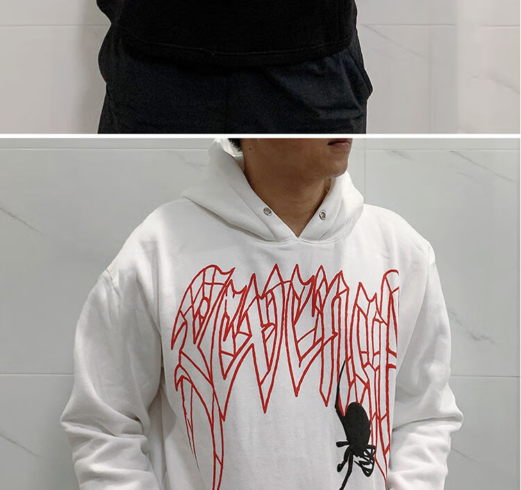 级正确版本revenge卫衣刺绣xxx龙骨万圣节高街外套加绒连帽衫 粉红色