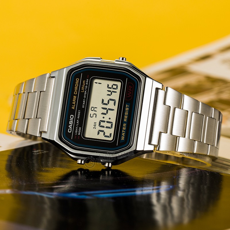 卡西欧casio手表小方块复古电子男表小银块方表a168wg9e