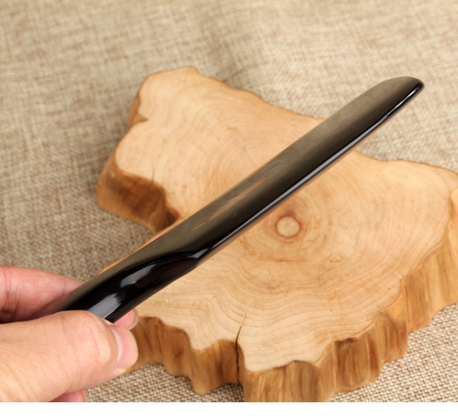 zotoyl牛角刮痧按摩板疏通经络背颈面部全身通用刮痧刀 牛角精点圆柄