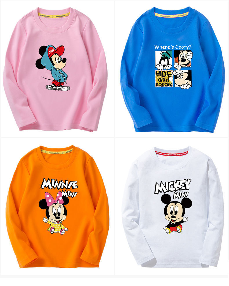 迪士尼136岁小孩子穿的迪士尼米奇儿童长袖t恤秋装米老鼠衣服男女童