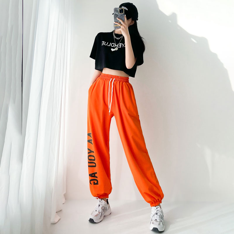 gioio 高中女生街舞服装女爵士舞跳舞jazz裤露脐套装女风格女装嘻哈