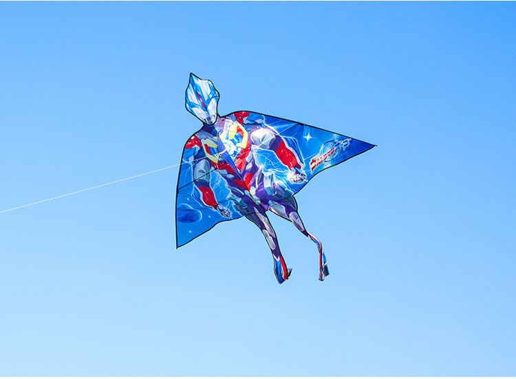 者儿童大人专用卡通微风易飞三角风筝新手 小奥特曼100米 线板【图片